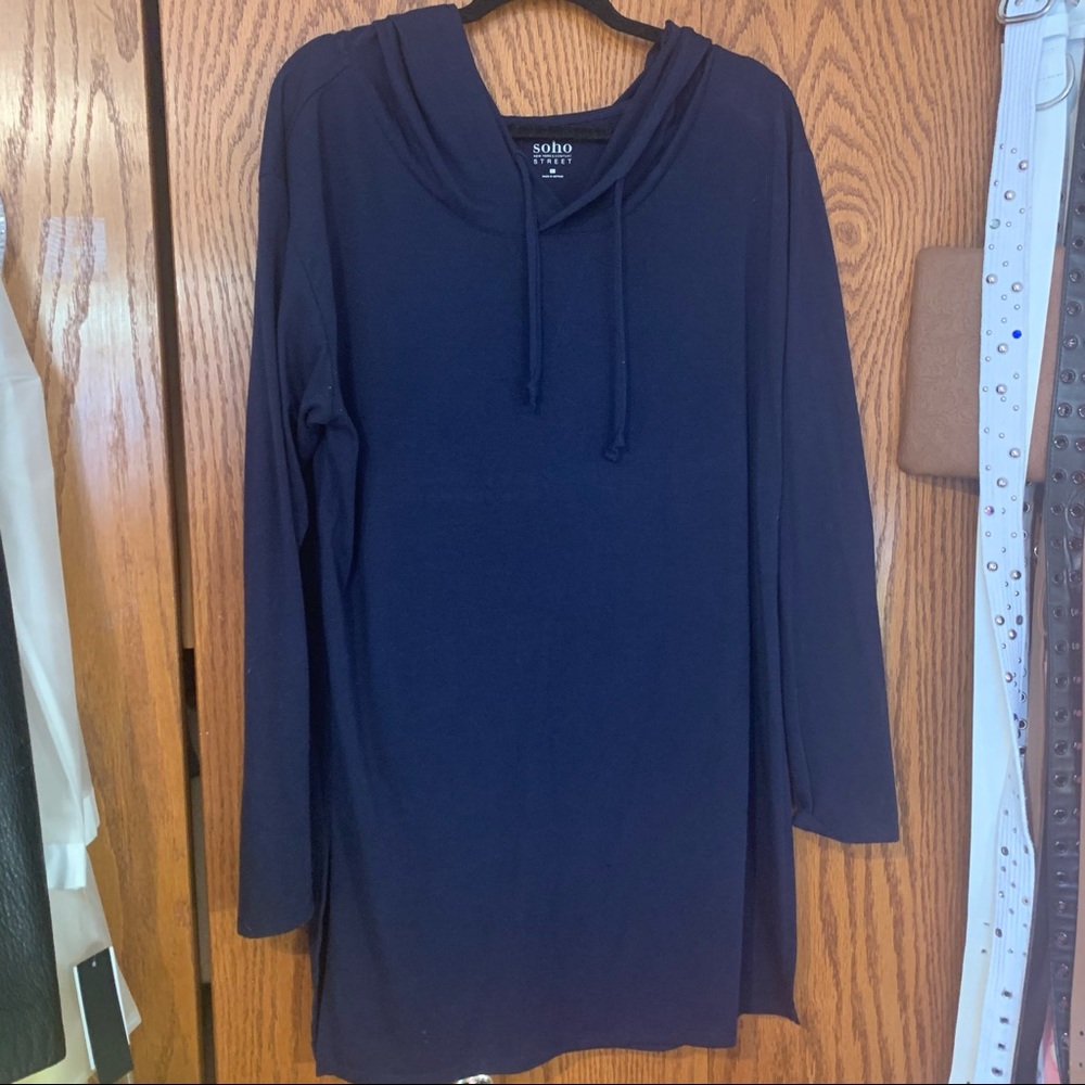 Long Navy Blue Sweatshirt